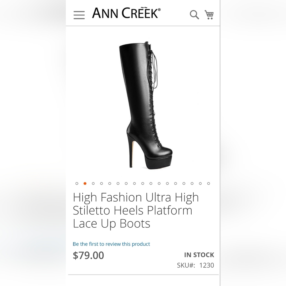 Ann Creek-Women's Ultra High Stiletto Platform Heel Lace Up Boots-Sz-10-EUC!